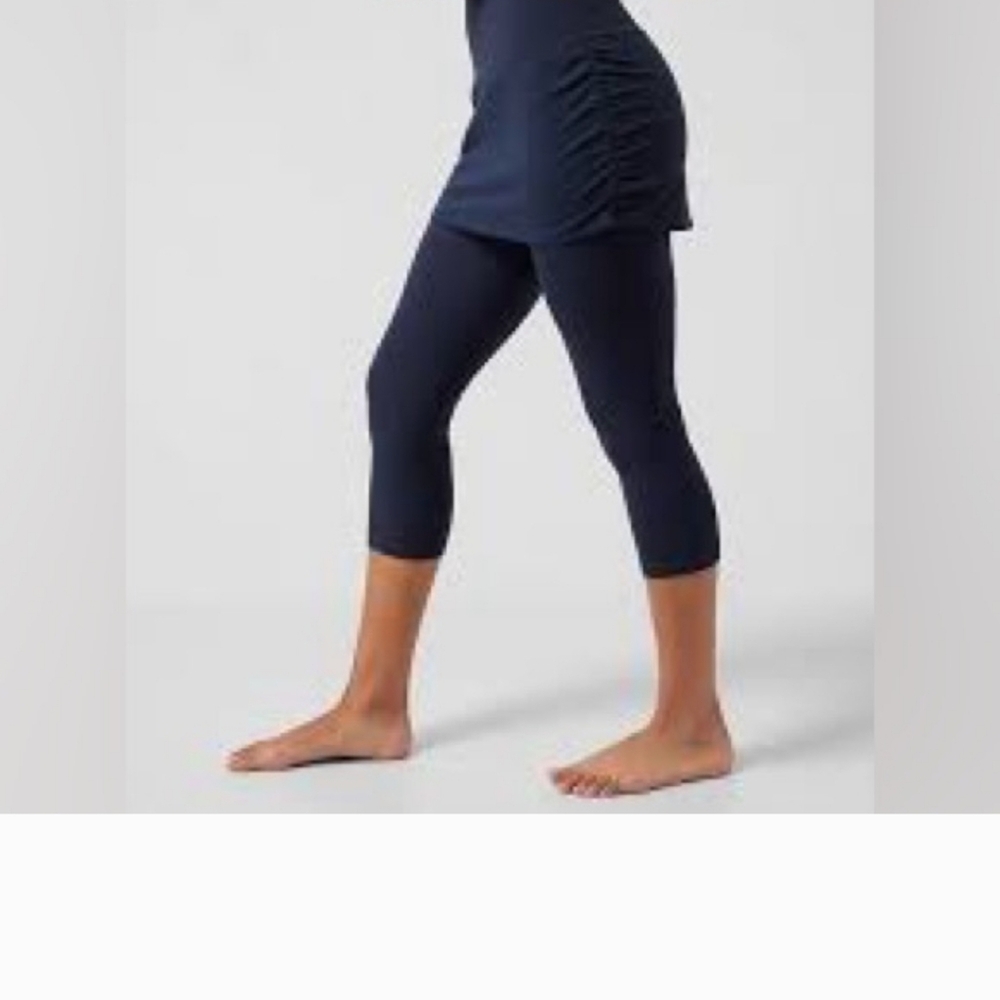 Athleta 2n1 Elation Skirt Leggings Black Athletic Workout Combo. Sz S